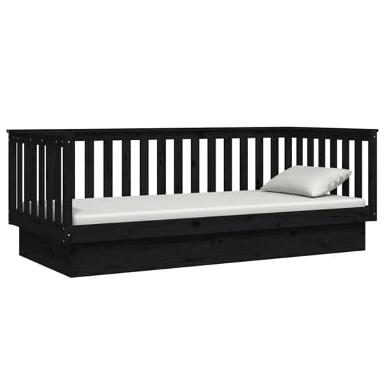Julia Solid Pine Wood Single Day Bed In Black_3