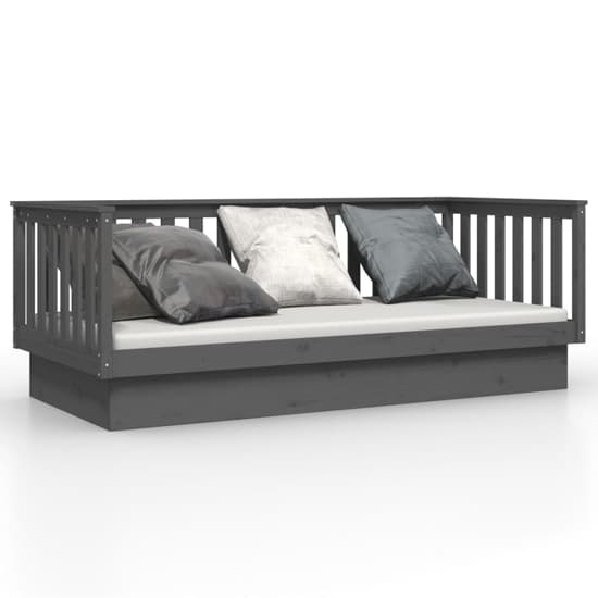 Julia Solid Pine Wood Single Day Bed In Grey_2