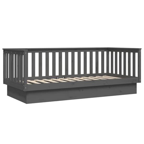 Julia Solid Pine Wood Single Day Bed In Grey_4