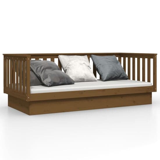 Julia Solid Pine Wood Single Day Bed In Honey Brown_2