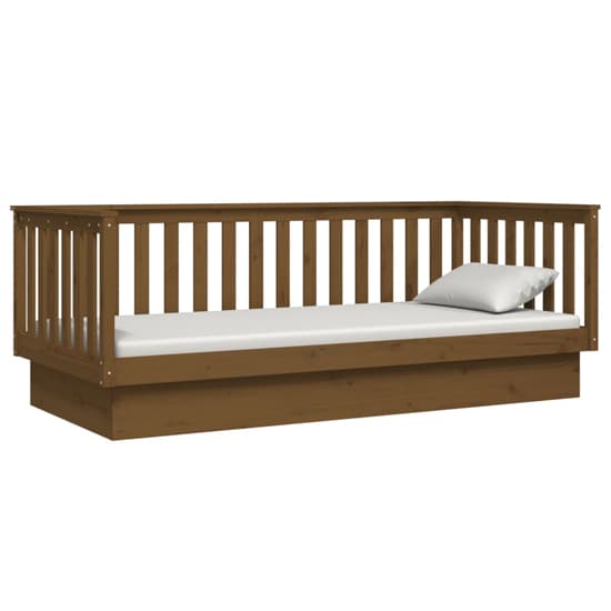Julia Solid Pine Wood Single Day Bed In Honey Brown_3
