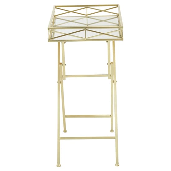 Julie Rectangular Glass Tray Side Table With Gold Metal Frame_3
