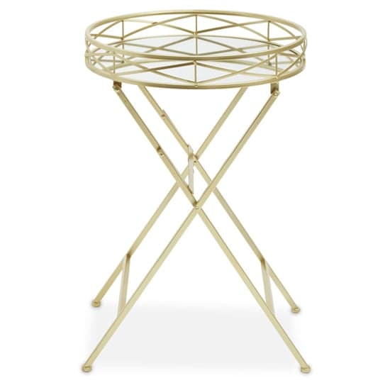 Julie Round Glass Tray Side Table With Gold Metal Frame_2