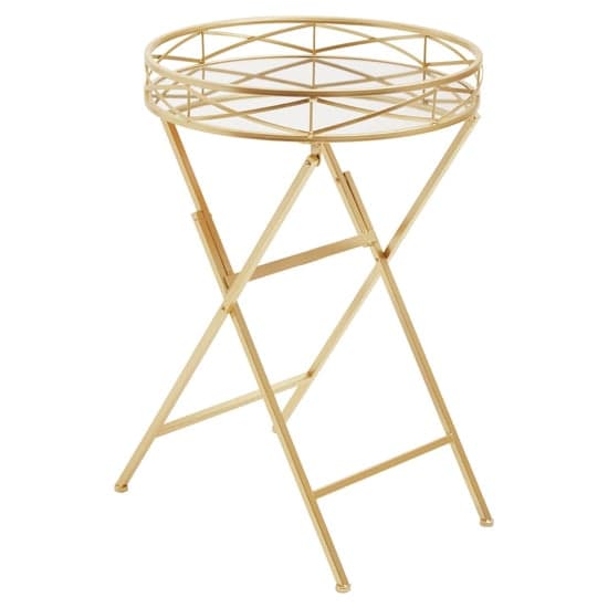 Julie Round Glass Tray Side Table With Gold Metal Frame_1