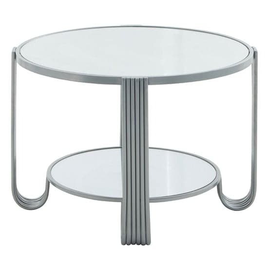 Julie Round White Glass Top Coffee Table With Silver Metal Base_3