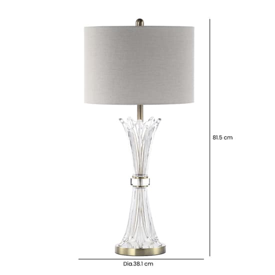 Juneau Grey Linen Shade Table Lamp With Crystal Base_6