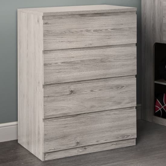 Jadiel Chest Of Drawers In Grey Oak With 4 Drawers Furniture in Fashion