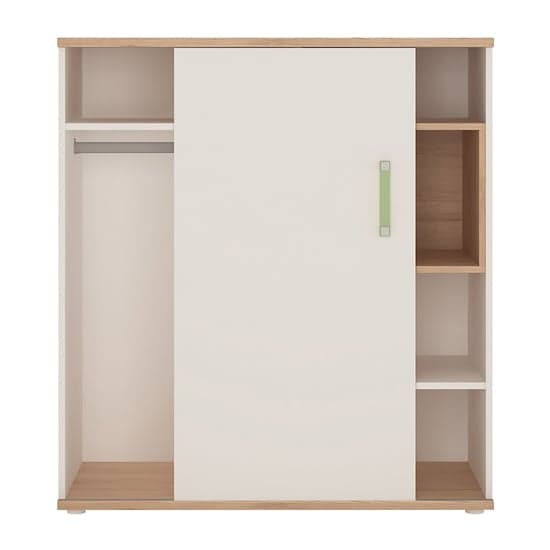 Kaas Wooden Low Storage Cabinet In White High Gloss And Oak_2