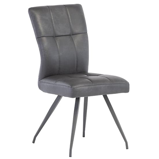 Kebrila Grey Faux Leather Dining Chairs In Pair_2