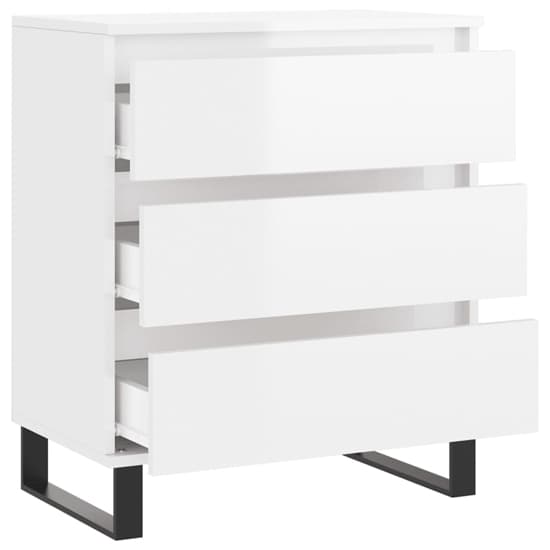 Kacia High Gloss Chest Of 3 Drawers In White Furniture in Fashion