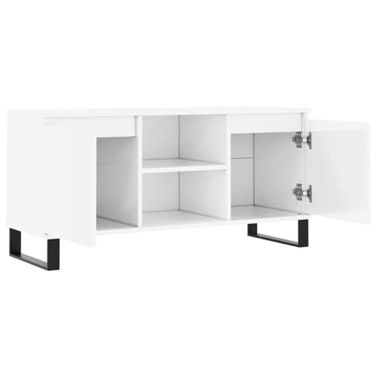Kacia High Gloss TV Stand With 2 Doors In White_4