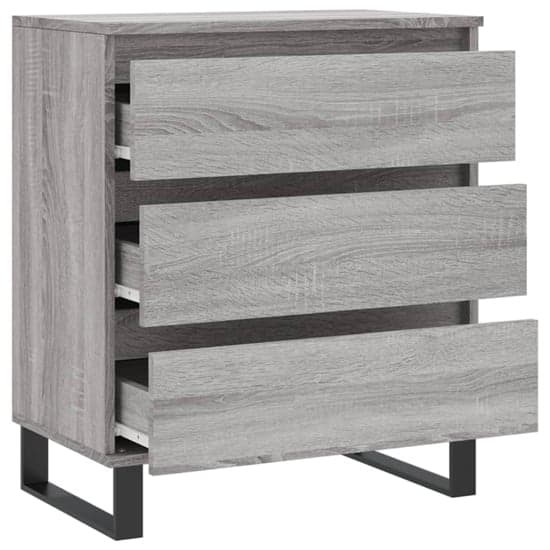 Kacia Wooden Chest Of 3 Drawers In Grey Sonoma Oak_4