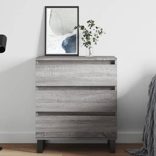 Kacia Wooden Chest Of 3 Drawers In Grey Sonoma Oak_1