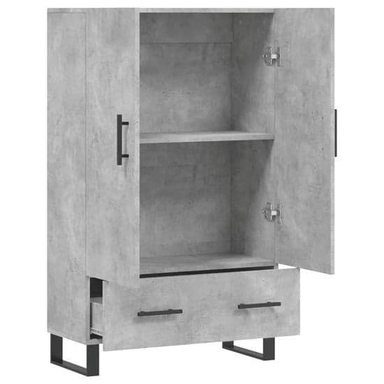 Kacia Wooden Highboard With 2 Doors 1 Drawers In Concrete Effect_3