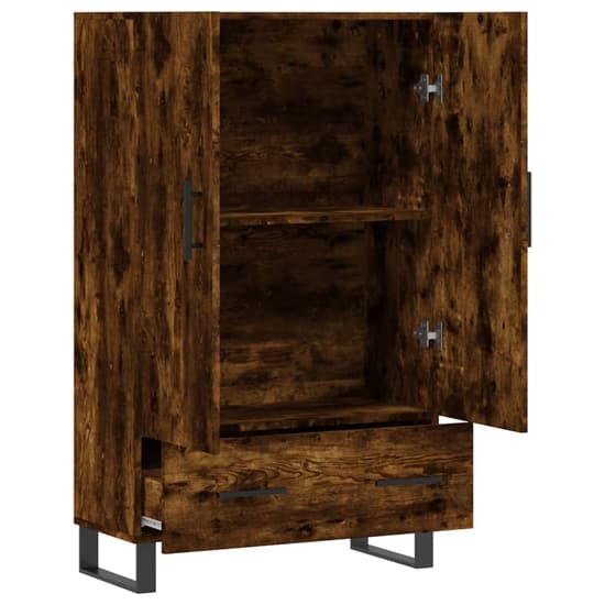 Kacia Wooden Highboard With 2 Doors 1 Drawers In Smoked Oak_3