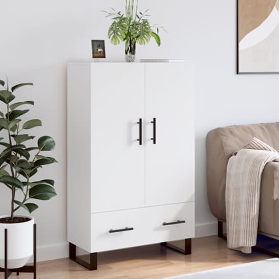 Kacia Wooden Highboard With 2 Doors 1 Drawers In White_1