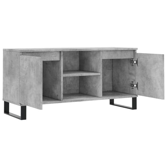 Kacia Wooden TV Stand With 2 Doors In Concrete Effect_2