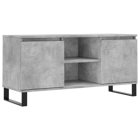 Kacia Wooden TV Stand With 2 Doors In Concrete Effect_3