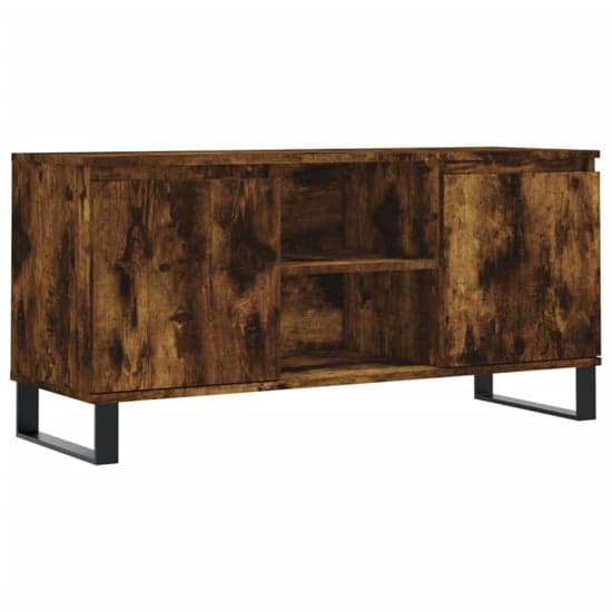 Kacia Wooden TV Stand With 2 Doors In Smoked Oak_2