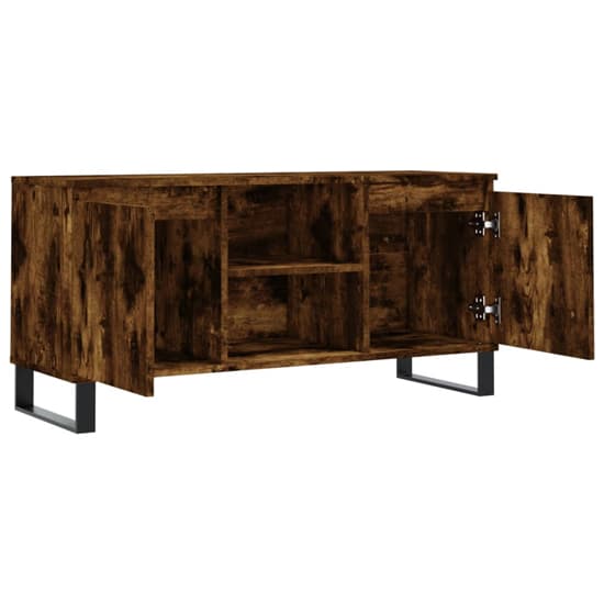 Kacia Wooden TV Stand With 2 Doors In Smoked Oak_4