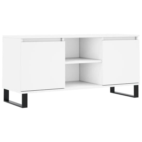 Kacia Wooden TV Stand With 2 Doors In White_2