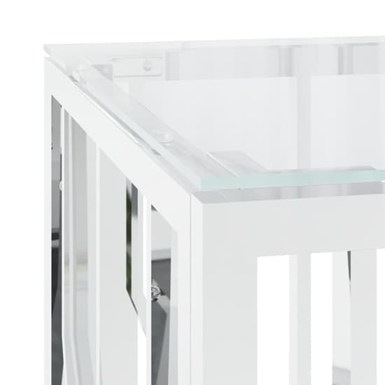 Kacy Clear Glass Coffee Table Rectangular With Silver Frame_5