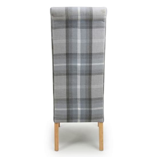 Kaduna Scroll Back Check Grey Fabric Dining Chairs In Pair_6