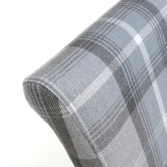 Kaduna Scroll Back Check Grey Fabric Dining Chairs In Pair_7