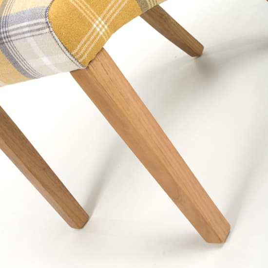 Kaduna Scroll Back Check Yellow Fabric Dining Chairs In Pair_8