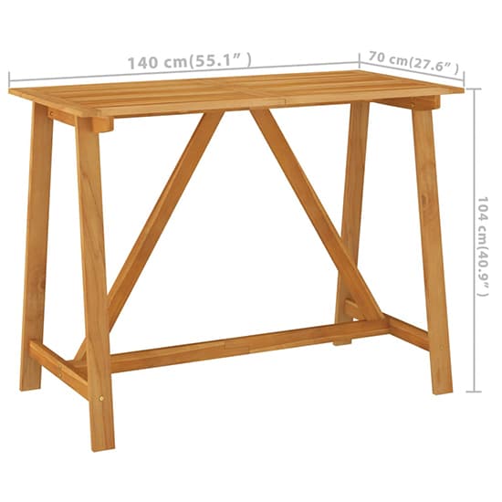 Kael Outdoor Wooden Bar Table With 4 Grey Poly Rattan Stools_5