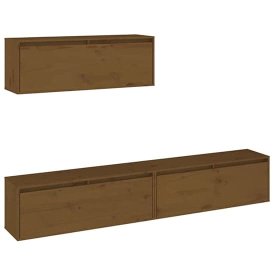 Kahoni Solid Pinewood Entertainment Unit In Honey Brown_3