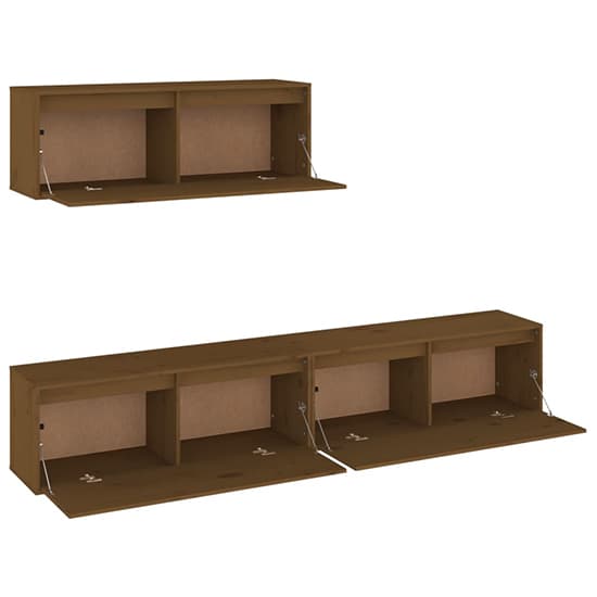 Kahoni Solid Pinewood Entertainment Unit In Honey Brown_4