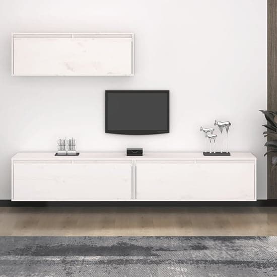 Kahoni Solid Pinewood Entertainment Unit In White_1