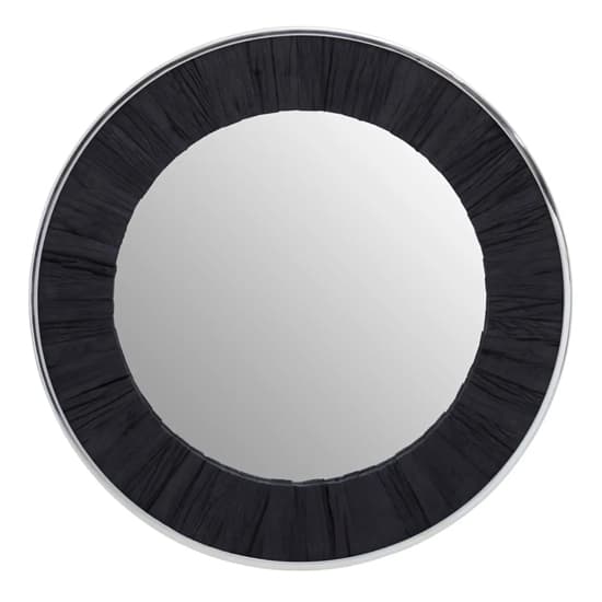 Kaia Wall Mirror Round With Black Wooden Frame_2