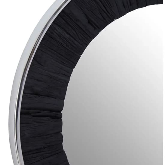 Kaia Wall Mirror Round With Black Wooden Frame_3