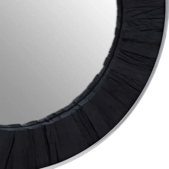 Kaia Wall Mirror Round With Black Wooden Frame_4