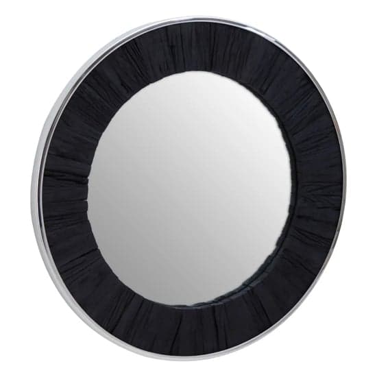Kaia Wall Mirror Round With Black Wooden Frame_1