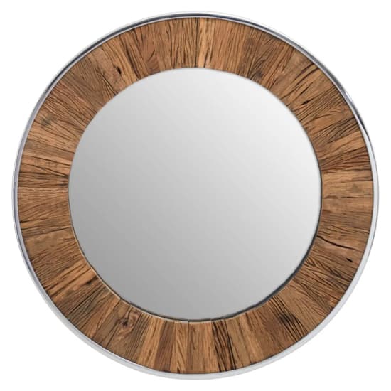 Kaia Wall Mirror Round With Natural Wooden Frame_2