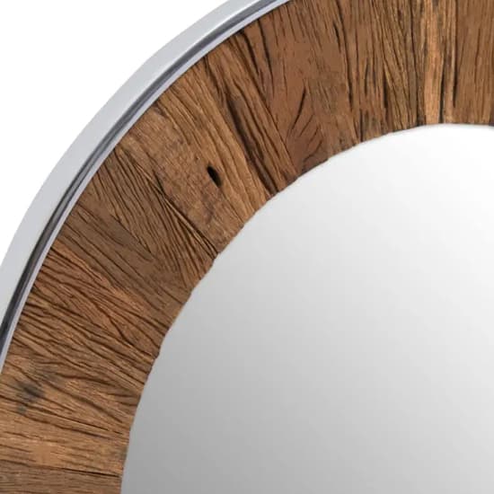 Kaia Wall Mirror Round With Natural Wooden Frame_3