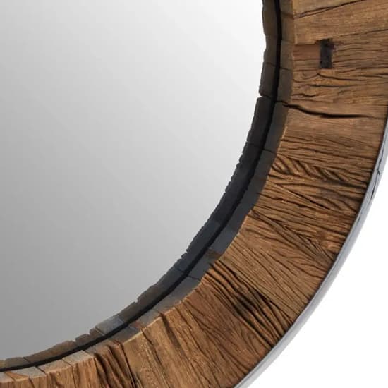 Kaia Wall Mirror Round With Natural Wooden Frame_4