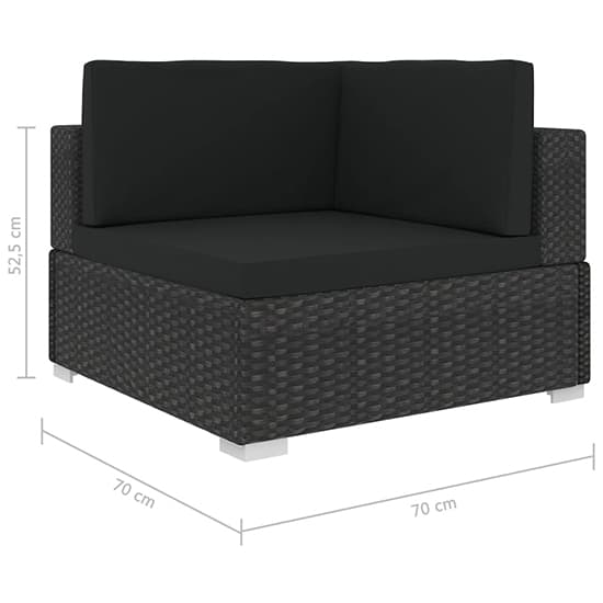 Kaira Rattan 6 Piece Garden Lounge Set With Cushions In Black_9