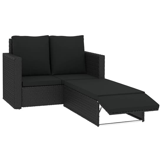 Kaldi Rattan 2 Piece Garden Lounge Set With Cushions In Black_2