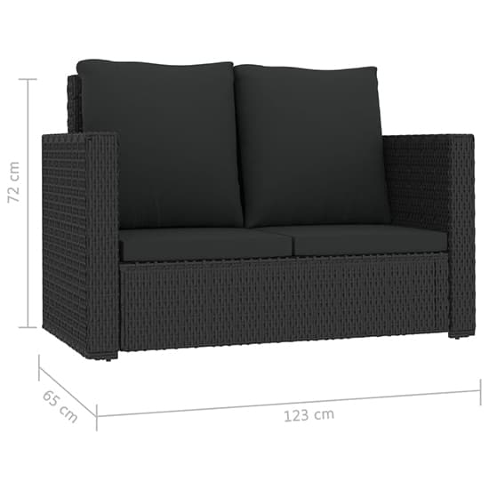 Kaldi Rattan 2 Piece Garden Lounge Set With Cushions In Black_6