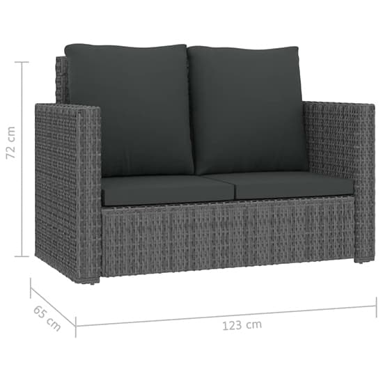 Kaldi Rattan 2 Piece Garden Lounge Set With Cushions In Grey_6