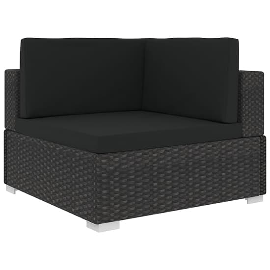 Kaleo Rattan 5 Piece Garden Lounge Set With Cushions In Black_4