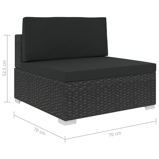 Kaleo Rattan 5 Piece Garden Lounge Set With Cushions In Black_9