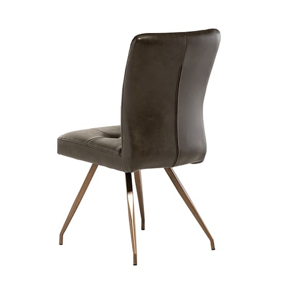 Kalista Dark Brown Faux Leather Dining Chairs In Pair_3