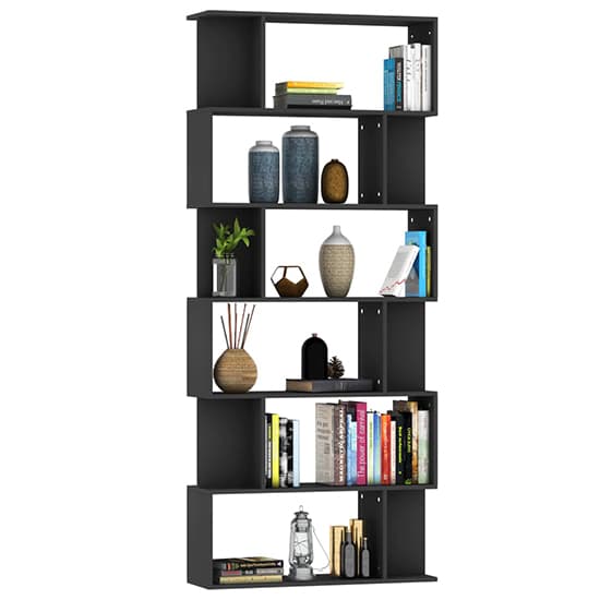 Kalle Wooden Bookcase And Room Divider In Black_3