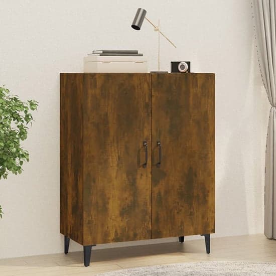 Kaniel Wooden Sideboard With 2 Doors In Smoked Oak_1