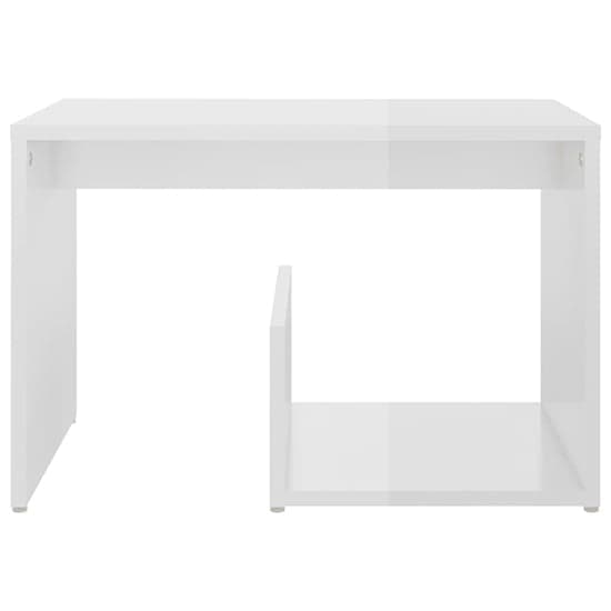 Kanoa High Gloss Side Table With Ample Storage In White_3